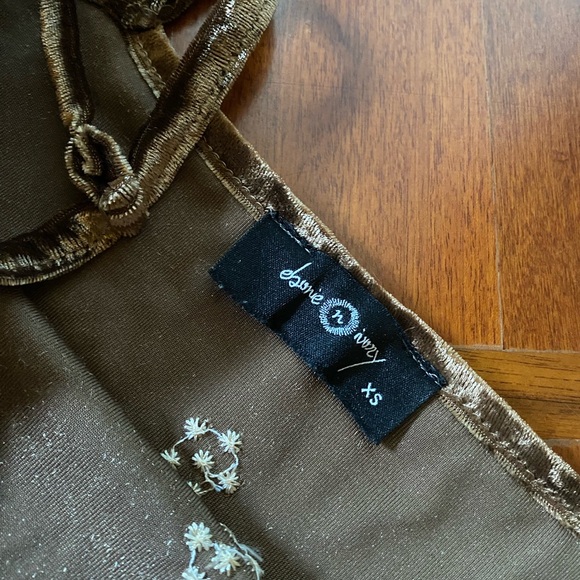 Tiger Mist Velvet Brown Mini Dress - Picture 3 of 4